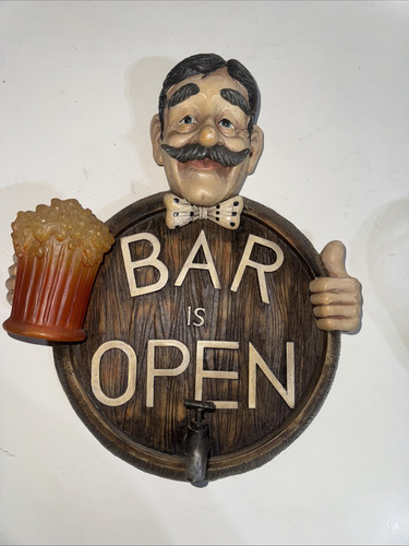 Bar Is Open Lighted Decoration Vintage 12 1/2" Pitcher Lights Up Works - Picture 1 of 13