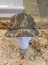 Vintage 1980s Mossy Oak Greenleaf Camo Snapback Hat Cap Hunting Made in USA