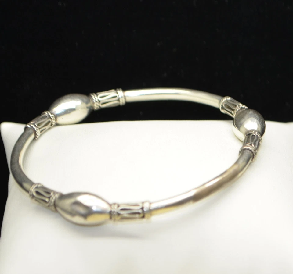 Brazalete Brazalete Plata de Ley Triple Detalle 7.5" #FME741 Foto 2 de 3