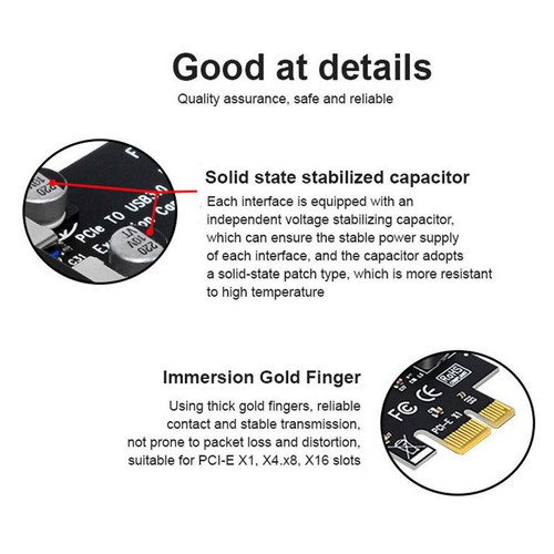 7 Ports PCI-E to USB 3.0 HUB PCI Express Expansion Adapter 5Gbps 5Gbps Card a - Afbeelding 11 van 11