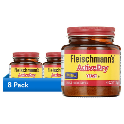 (8 Pack) Fleischmann's Active Dry Yeast - 4 oz Jars
