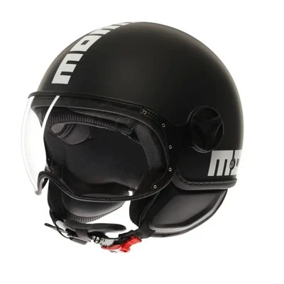 Momo Design Casco Moto Jet FGTR CLASSIC E2206 Nero Opaco/Bianco M