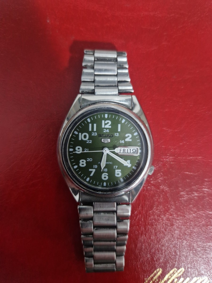 Seiko 5 Automatic 7S26-0480 Green Dial Military Style Field Watch