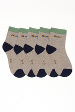 Kids Crew Socks Bulk 5-Pack Gray Black Green   New Without Tags
