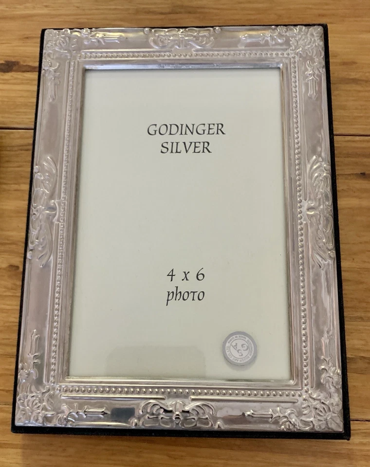 Lote de 5 marcos de fotos Godinger plateados: 1-4x6, 2-3,5x5, 2-2x3 Foto 2 de 4