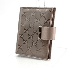 GUCCI GG Leather Purple Pink Beige Notebook Cover Agenda Authentic From Japan