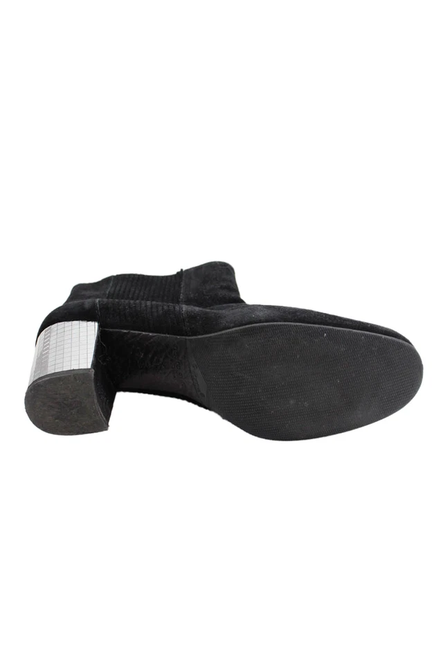 Pedro Garcia Mujer Punta Redonda Metálico Tacones Bloque Botines Negro Talla 39 Foto 4 de 4