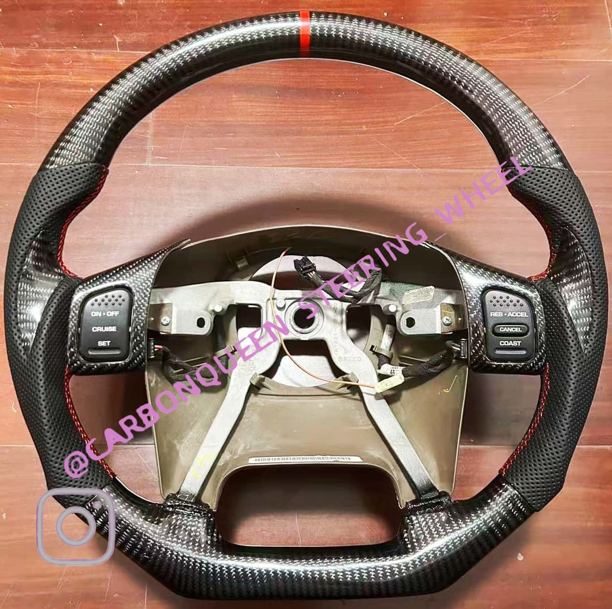 FOR Jeep Wrangler TJ CARBON FIBER STEERING WHEEL  2003-2006 YS+BUTTONS