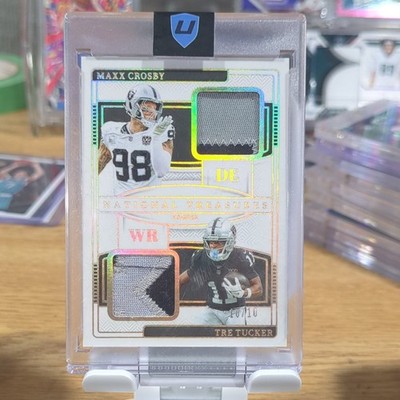 Panini National Treasures 2024 NFL Gear Combo Maxx Crosby/Tre Tucker /10