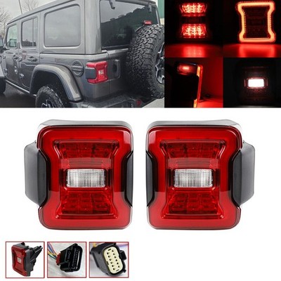 Driver & Passenger LED Tail Light w/Blind Spot Plug for Jeep Wrangler JL 2018-24