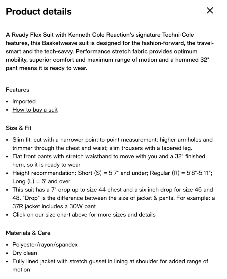 $590 NOVO KENNETH COLE Masculino 38S Preto Sólido Fino 2 Peças Terno com Calça 30x30 - Imagem 2 de 4