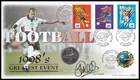 SOL CAMPBELL Signed France Football World Cup '98 1 Franc Silver Coin Benham FDC