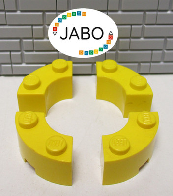 (E4/3/2) LEGO 4x3063 Round Brick Yellow 2x2 Quarter Circle