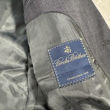 Brooks Brothers Blazer Mens 42R Gray 346 Stretch Suit Jacket Sport Coat Wool