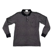 VTG 80s 90s Givenchy Gentleman Long Sleeve Polo Shirt Italy Microprint Men  s L