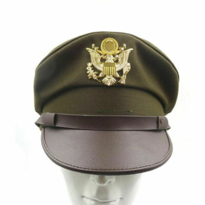 Repro WW2 US Army Air Corps Officer Crusher Hat Cap Size L Golden