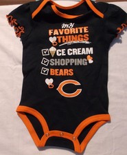NFL Team Apparel Chicago Bears 6-9 Month Navy Cotton Creeper Bodysuit NWOT