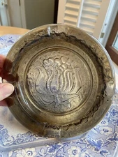 Vintage Brown Glass Ashtray 