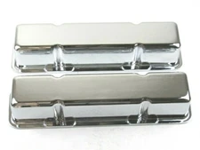 Chevy 327 350 383 Tall Aluminum Valve Cover Set Chrome E41011C