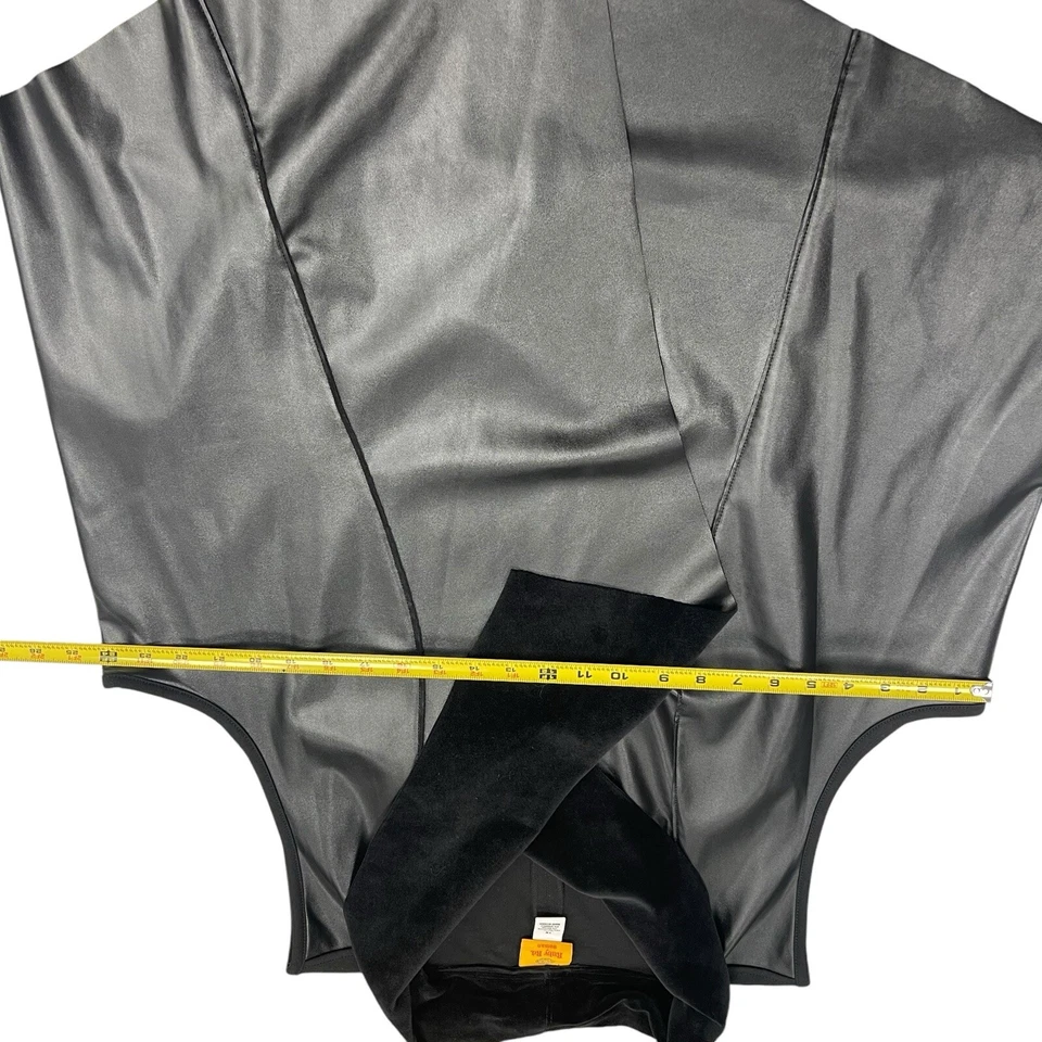 WOMENS RUBY RED FAUX LEATHER Velvet Velour SLEEVELESS VEST JACKET SZ 1X - Image 3 of 4