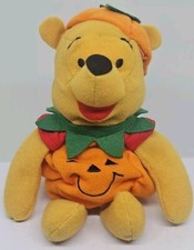 Winnie the Pooh Pumpkin Costume Plush Disney Mini Bean Bag Stuffed Animal 8"