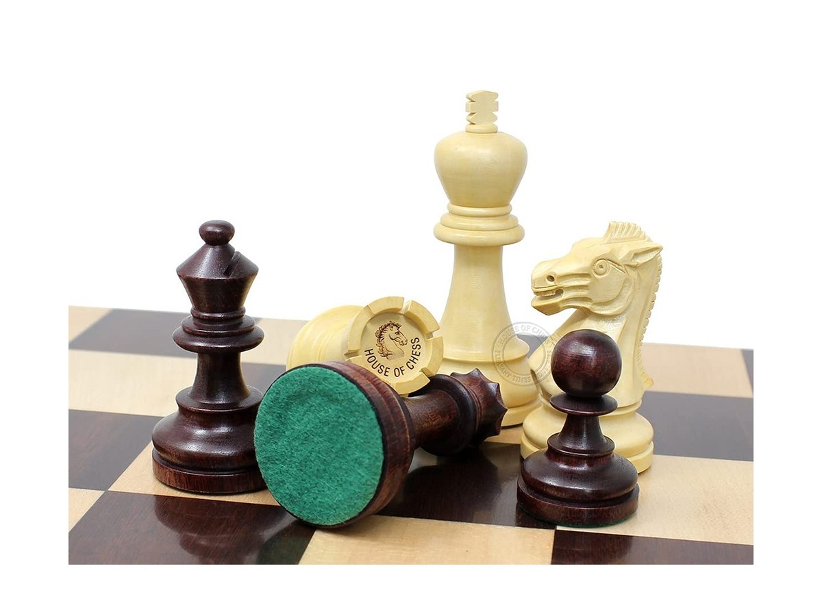 House Of Chess Grand Master Staunton Schachfiguren – King Size 9,5 Cm Aus Akazienholz/Buchsbaum, Mit 2 Extra-Königinnen