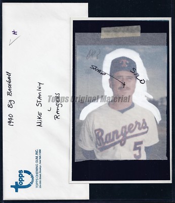 Mike Stanley Rangers 1990 Topps Big Original Unused Photo 5x8  Env Vault Archive
