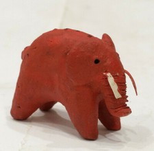 African Red Clay Elephant Statue Samburu Kenya