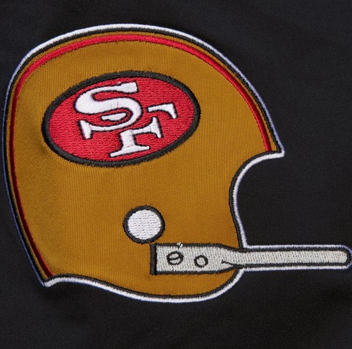 San Francsco 49ers Mitchell & Ness Black Out Collection Midweight Weight Jacket - Picture 6 of 6
