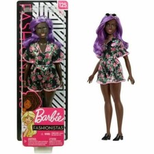 Barbie Fashionistas 11" Doll #125 AA  Purple Wavy Hair Mirrored Sunglasses Curvy