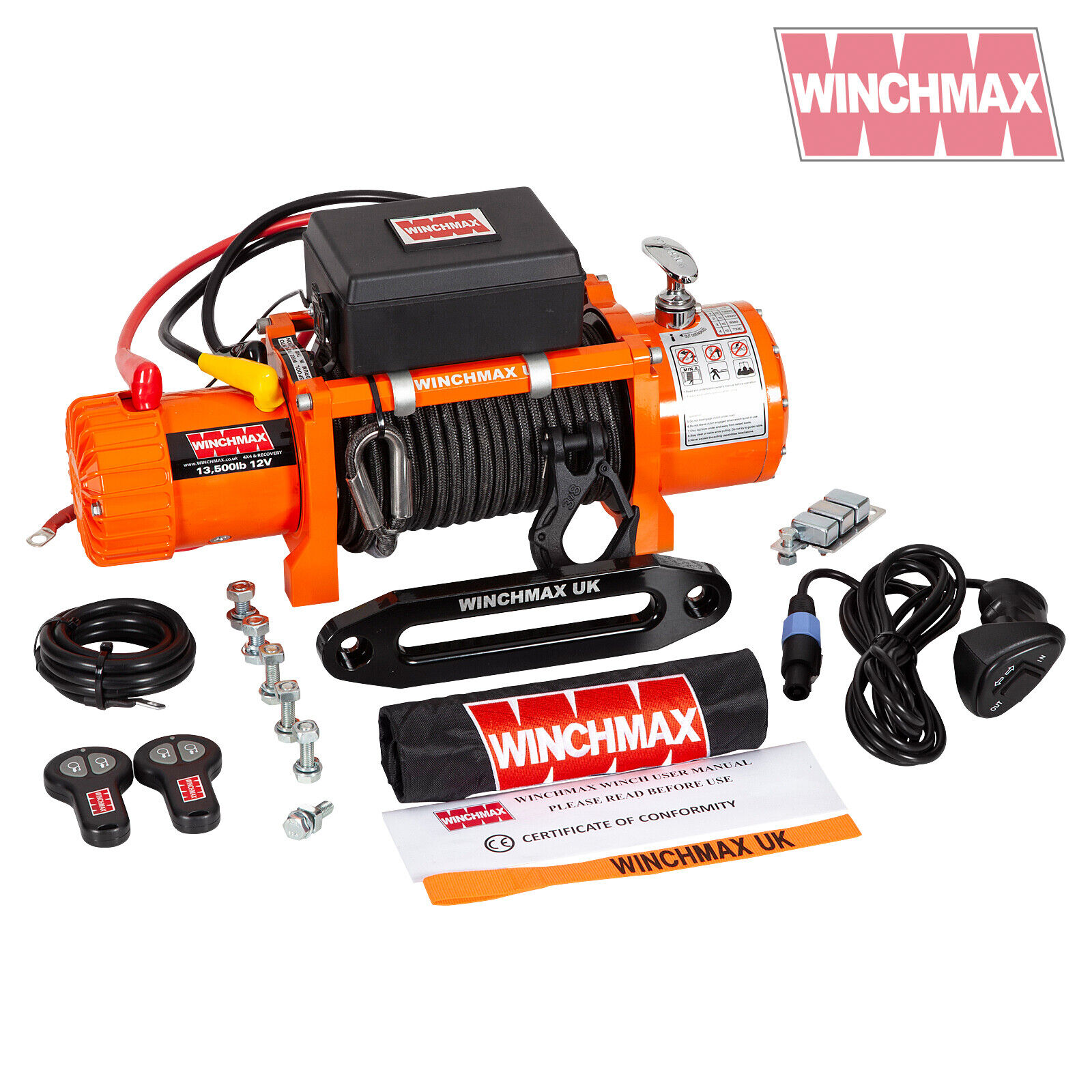 ELECTRIC WINCH 13500lb 12V ARMOURLINE ROPE WINCHMAX 4x4/RECOVERY