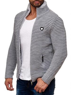Redbridge men's premium RB cardigan between-seasons jacket sweat gray