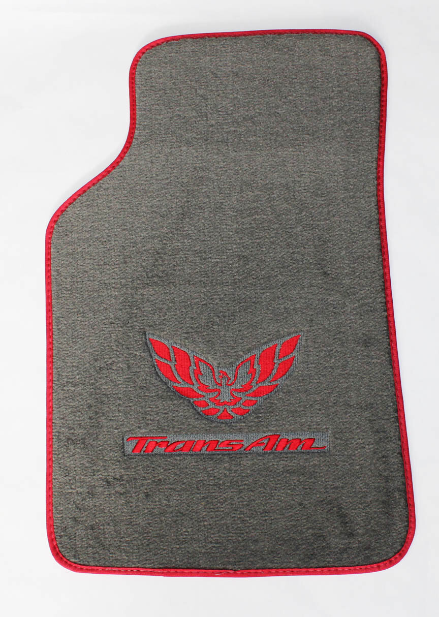 NEW! Carpet Floor Mats Gray 19822002 PONTIAC FIREBIRD Embroidered Logo in Red A eBay