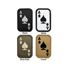 Ace of Spades Playing Card Embroidered Hook and Loop Tactical Morale Patch