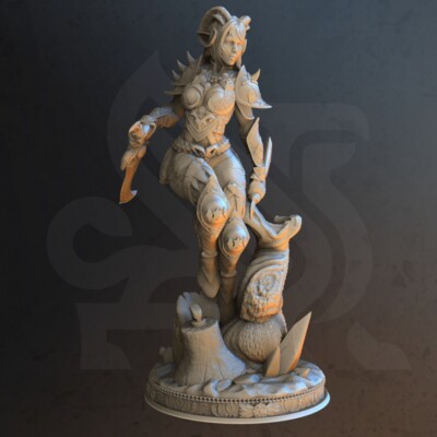 DM Stash Miniatures Female Tiefling Rogue Fighter DnD Fantasy Pathfinder 32mm 3D