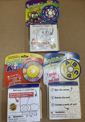 3x SQUIGGLE GAMES - Great Backseat Activity Learning Games Three Different- NEW