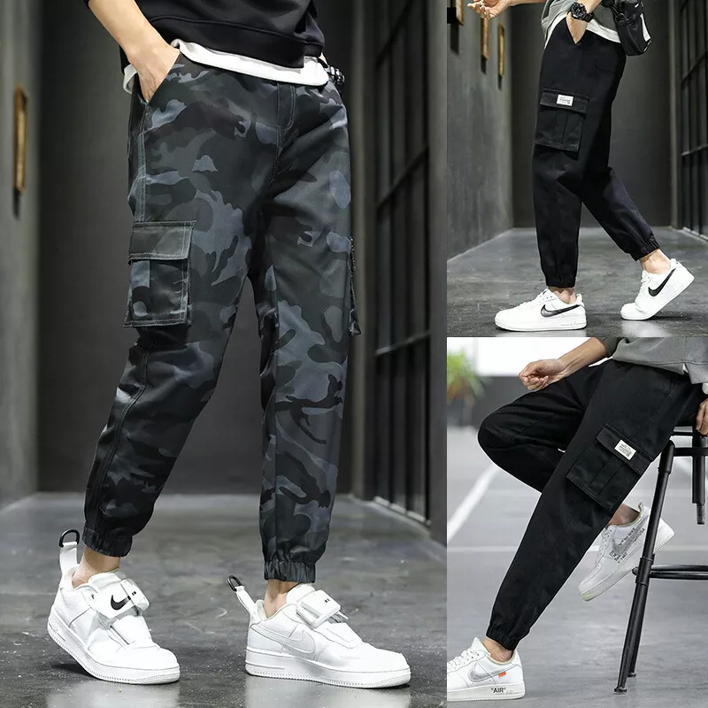 ON SALE!! Fashion Casual Cargo Joggers Pants Multi Pockets Chino Combat  Trousers