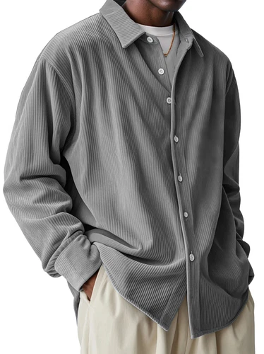 Para hombres Camisa de Pana Chaqueta Moda Chaqueta Informal Manga Larga Suelto Cárdigan Prenda para el torso - Imagen 16 de 31