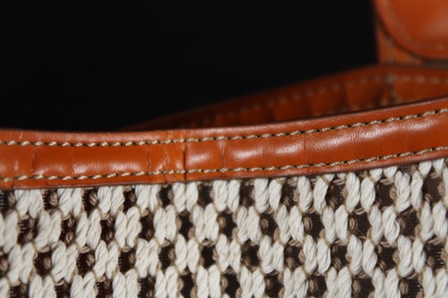 Bolso de Mano STELLA MCCARTNEY $1,075 Blanco y Marrón Malla Ecológica Cuerda Bordado Logo - Imagen 15 de 24