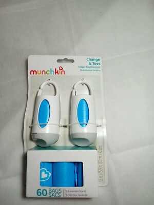 Munchkin  Change & Toss  Diaper Bag Dispenser, 60 Bags, 2 Pack