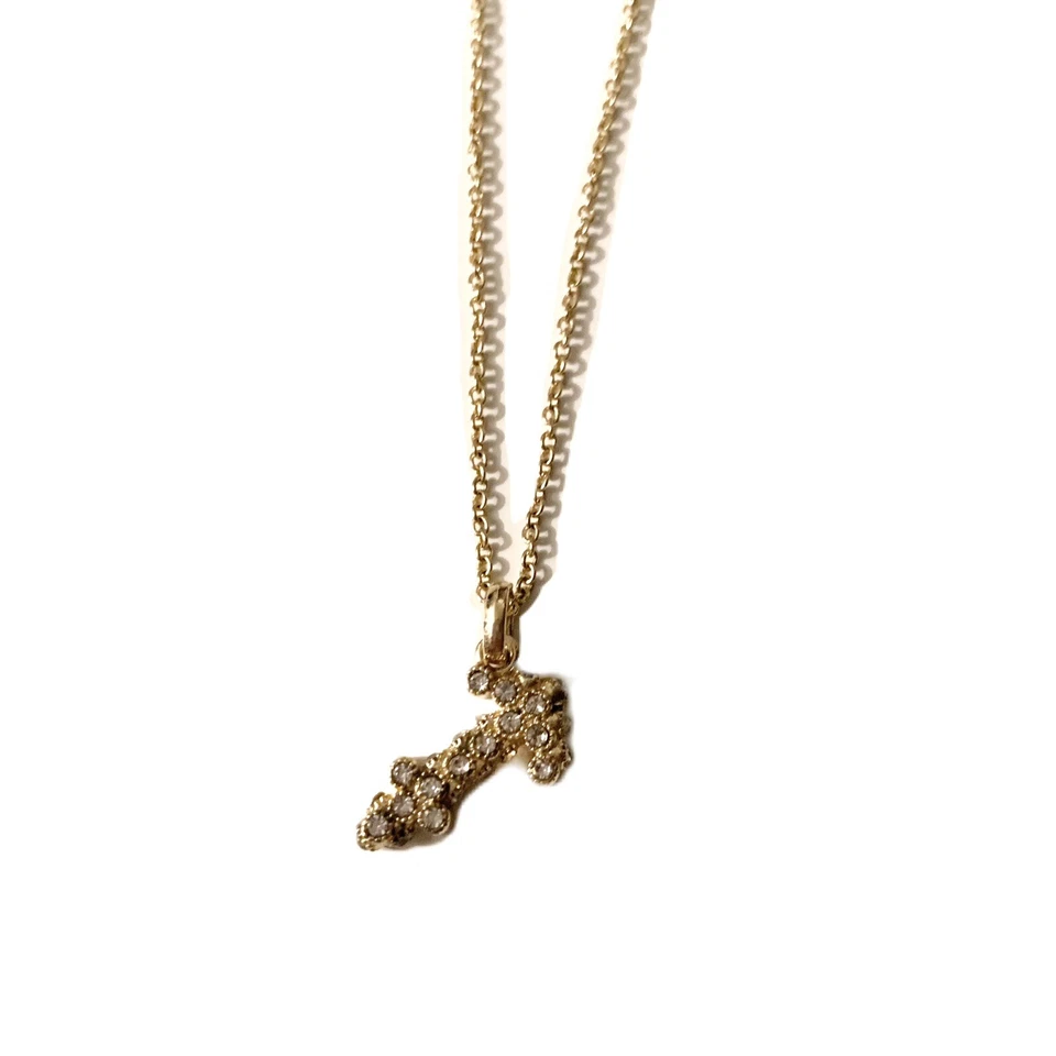 Collar LOFT Sagitario • Colgante Horóscopo Flecha Cristal Circonita Dorada NUEVO SIN ETIQUETAS OBO Foto 2 de 4