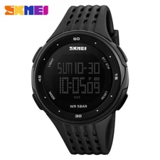 SKMEI Men's Digital Sport Watches Silicone Band Electronic Countdown Wristwatch