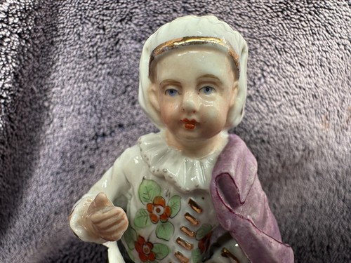 Antique Signed (GOOD CONDITION) 11 cm German Porcelain Girl Figurine Figure - Picture 3 of 13