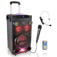 Pyle PWMA335BT.5 Portable PA Bluetooth Karaoke Speaker System with DJ Lights