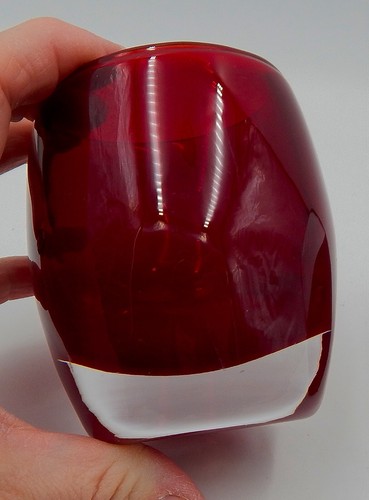 Crate & Barrel Diva Candle Holders Ruby Red Glass Pair Votive 3 Inch Art Glass - Picture 7 of 11