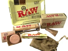 RAW Rolling products assort. tray, papers, roller, hydrate stone, double barrel