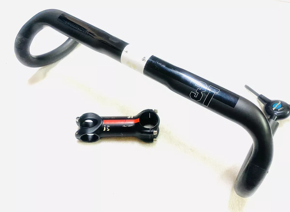 3T Ergonova Team 44cm Carbon Handlebars with 100 mm ARX stem eBay