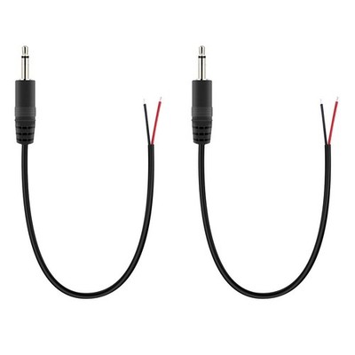 2pack 2.5mm Male Plug To Bare Wire Pigtail Ts Mono 2.5mm Jack Connector Adapter