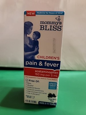 NEW Mommy s Bliss Children's Pain + Fever Relief Liquid Acetaminophen EXP 08/26