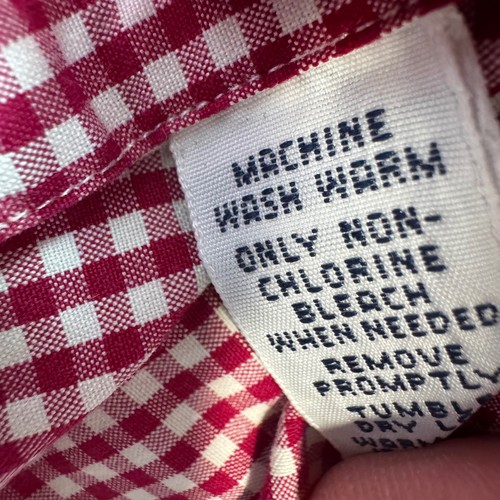 Ralph Lauren Herren XL Custom Fit Gingham Button Down Hemd Rot Weiß Langarm - Bild 6 von 7